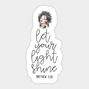 Let your light shine, african american afro woman Sticker